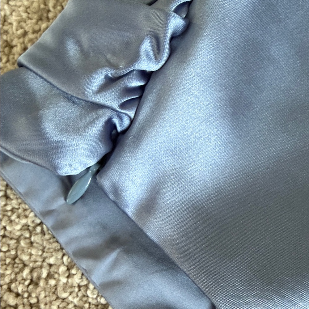 NWT Lulus Blue Strapless Satin Two-Piece Skirt Set Medium - Picture 15 of 16